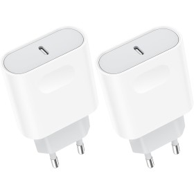 Cargador USB C, 20W 2-Pack Rapida Enchufe Carga for iPhone 16/16 Pro/16 Pro Max/16 Plus/15/14/13/12/11/XS/XS MAX/X/XR, Pad, USBC