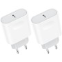 Cargador USB C, 20W 2-Pack Rapida Enchufe Carga for iPhone 16/16 Pro/16 Pro Max/16 Plus/15/14/13/12/11/XS/XS MAX/X/XR, Pad, USBC