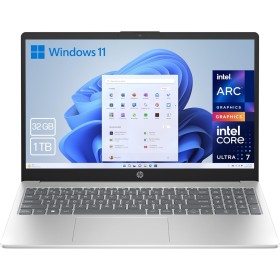 HP 15-fd1011ns - Ordenador portátil de 15.6" FHD Intel Ultra 7-155H, 32GB RAM, 1TB SSD, Intel Iris Xe Graphics, Windows 11 Plata