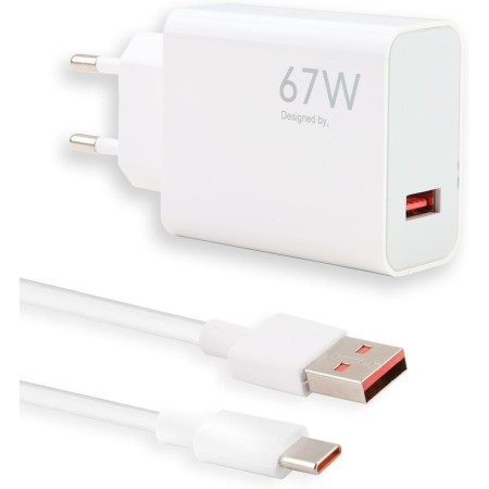 67W Cargador Carga Rapida con Cable de 2m para Xiaomi 15 15 Pro 14 13T 13 12 12S Ultra 12 Lite 12X 11T Redmi Note 13 12 11Pro