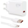 67W Cargador Carga Rapida con Cable de 2m para Xiaomi 15 15 Pro 14 13T 13 12 12S Ultra 12 Lite 12X 11T Redmi Note 13 12 11Pro
