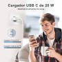 Cargador USB C, Enchufe Rapida Replacement for iPhone 16/16 Pro/16 Pro Max/16 Plus/15/14/13/12/11/8/XS/XR/SE, Pad, Lynban 20W