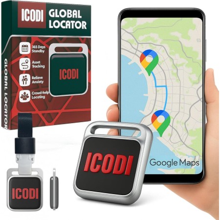 ICODI Localizador Global para Coche sin Tarjeta SIM sin Límite de Distancia sin Suscripción Google MAPS Integrado Android e iOS