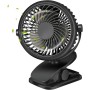 GMGXX Ventilador USB Pequeño con Pinza & 3 Velocidades, 4800mAh Bateria Recargable Ventilador Portatil, 720° Giratorio Mini