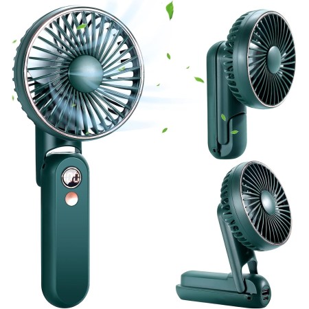 GMGXX Ventilador USB Pequeño con Pinza & 3 Velocidades, 4800mAh Bateria Recargable Ventilador Portatil, 720° Giratorio Mini