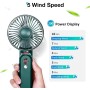 GMGXX Ventilador USB Pequeño con Pinza & 3 Velocidades, 4800mAh Bateria Recargable Ventilador Portatil, 720° Giratorio Mini