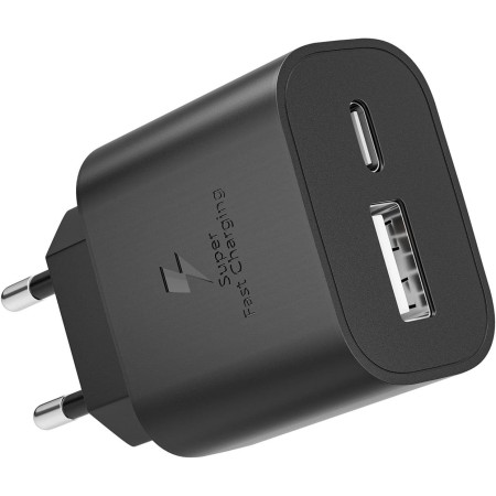 Cargador USB C, 25W Múltiple Enchufe PD+QC Rápido, Cabeza Cargador Movil Adaptador Tipo C para Apple iPhone 16 15 14 13 12 11