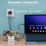 Cargador USB C, 25W Múltiple Enchufe PD+QC Rápido, Cabeza Cargador Movil Adaptador Tipo C para Apple iPhone 16 15 14 13 12 11