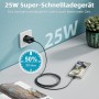 Cargador USB C, 25W Múltiple Enchufe PD+QC Rápido, Cabeza Cargador Movil Adaptador Tipo C para Apple iPhone 16 15 14 13 12 11