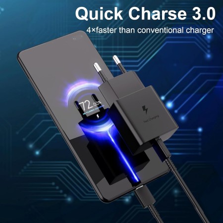 Cargador USB C 15W, Cargador Rápido Tipo C Enchufe Adaptador de Corriente de Móvil para Samsung Galaxy S21 S20 S10 S9 S8 Plus