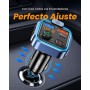 LENCENT Transmisor FM Bluetooth 5.3,Manos Libres Reproductor Música Coche, Deep Bass Sonido Hi-Fi, Adaptador Radio Bluetooth 2