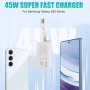 45W Cargador USB C para Samsung Galaxy S25 Ultra/S24 Ultra/S25/S23 Plus/S24 FE/S22+/S21/S20,A56 5G/A55 A54 A36 A26 A16 A35 A25