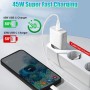 45W Cargador USB C para Samsung Galaxy S25 Ultra/S24 Ultra/S25/S23 Plus/S24 FE/S22+/S21/S20,A56 5G/A55 A54 A36 A26 A16 A35 A25