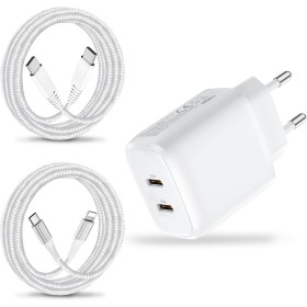 25W Cargador USB C y Cable para Apple iPad Pro 12.9 11 10.2 9.7,i-Pad Air 2 3 4 5,IP-ad 2020 2021 2022 2024,Mini 3/4/5/6,iPhone
