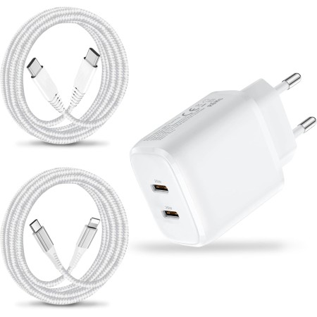 25W Cargador USB C y Cable para Apple iPad Pro 12.9 11 10.2 9.7,i-Pad Air 2 3 4 5,IP-ad 2020 2021 2022 2024,Mini 3/4/5/6,iPhone