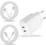 25W Cargador USB C y Cable para Apple iPad Pro 12.9 11 10.2 9.7,i-Pad Air 2 3 4 5,IP-ad 2020 2021 2022 2024,Mini 3/4/5/6,iPhone