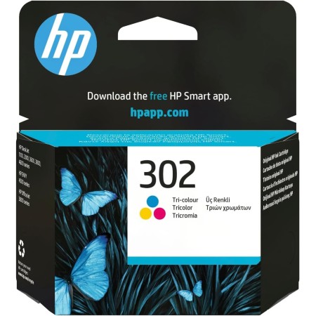 HP 302 F6U65AE, Cartucho de Tinta Original Tricolor, Compatible con impresoras de inyección de tinta HP DeskJet 1110,2130,3630