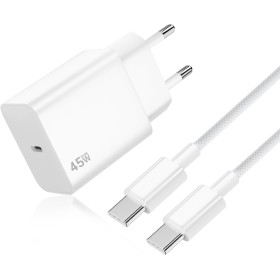 Cargador 45W para Samang S25 Ultra, Cargador Rápido USB C con 2M 100W Cable Trenzado Compatible con Samsang Galaxy