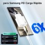 Cargador 45W para Samang S25 Ultra, Cargador Rápido USB C con 2M 100W Cable Trenzado Compatible con Samsang Galaxy