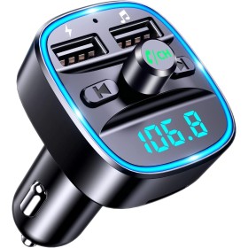 Mohard Transmisor FM Bluetooth Coche, Manos Libres Adaptador Bluetooth Radio Coche, Inalámbrico Reproductor MP3 Mechero Coche,