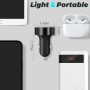 4 Puertos Cargador Movil Coche, 50W QC3.0 & PD Cargador Mechero Coche USB Carga Rapida Cargador USB Coche con Voltímetro LED