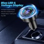 4 Puertos Cargador Movil Coche, 50W QC3.0 & PD Cargador Mechero Coche USB Carga Rapida Cargador USB Coche con Voltímetro LED