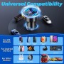 4 Puertos Cargador Movil Coche, 50W QC3.0 & PD Cargador Mechero Coche USB Carga Rapida Cargador USB Coche con Voltímetro LED