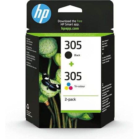 HP 305-3YM61AE/3YM60AE Multipack - Cartuchos de Tinta Originales, Color Negro y Tres Colores