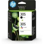 HP 305-3YM61AE/3YM60AE Multipack - Cartuchos de Tinta Originales, Color Negro y Tres Colores
