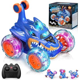 Dislocati Coche Teledirigido, 2.4GHz 4WD LED Coche RC Monster Truck, Juguetes & Regalos para Niños (Azul)