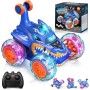 Dislocati Coche Teledirigido, 2.4GHz 4WD LED Coche RC Monster Truck, Juguetes & Regalos para Niños (Azul)