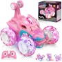 Dislocati Coche Teledirigido, 2.4GHz 4WD LED Coche RC Monster Truck, Juguetes & Regalos para Niños (Azul)