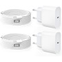 Cargador para iPhone 16 15 Carga Rapida 20W Cargador USB C Carga Rapida, 2Pack Tipo C Cargadores con 2M Cable USB C, Charger