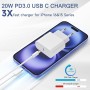Cargador para iPhone 16 15 Carga Rapida 20W Cargador USB C Carga Rapida, 2Pack Tipo C Cargadores con 2M Cable USB C, Charger