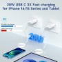 Cargador para iPhone 16 15 Carga Rapida 20W Cargador USB C Carga Rapida, 2Pack Tipo C Cargadores con 2M Cable USB C, Charger