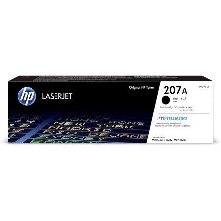 HP 207A W2210A, Negro, Cartucho Tóner Original, de 1.350 páginas, para impresoras HP Color LaserJet Pro MFP M282nw, MFP M283fdn,