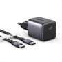 UGREEN Nexode 30W Cargador USB C GAN con Cable Type C Silicona de 1M para Google Pixel 7 Pro 6A, dji Mini 3, Carga Rapida