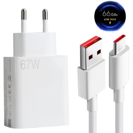 Wonvify Cargador Xiaomi 67W, Cargador de Pared de Carga Rapido para Redmi Note 13 Pro, Xiaomi 14, 13, 12, 12t, 12s, Nota K60,