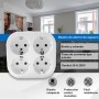 Base Schuko de Superficie con 2 Toma, Enchufe Doble para Montaje en Pared, Toma de Corriente para Interior, 10AX,16A,250V, Ideal