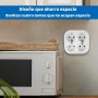 Base Schuko de Superficie con 2 Toma, Enchufe Doble para Montaje en Pared, Toma de Corriente para Interior, 10AX,16A,250V, Ideal