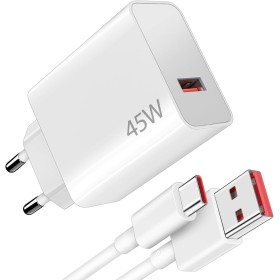 45W Cargador USB y Cable USB C para XiaoMi Redmi Note 14 Pro 5G Poco X7 M7, Turbo Carga Rápida Adaptador Cargador y Tipo C Cable