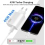 45W Cargador USB y Cable USB C para XiaoMi Redmi Note 14 Pro 5G Poco X7 M7, Turbo Carga Rápida Adaptador Cargador y Tipo C Cable