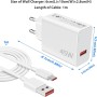 45W Cargador USB y Cable USB C para XiaoMi Redmi Note 14 Pro 5G Poco X7 M7, Turbo Carga Rápida Adaptador Cargador y Tipo C Cable