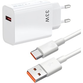 33W Cargador Rapido para Xiaomi con Cable USB Tipo C de 2M, Cargador de Pared de Carga Rápida Compatible con Xiaomi Redmi 14,