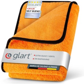 Glart 44WG, paño de microfibra súper absorbente para coche, 60x90 cm, color naranja. Ideal para el cuidado de tu coche, para