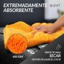 Glart 44WG, paño de microfibra súper absorbente para coche, 60x90 cm, color naranja. Ideal para el cuidado de tu coche, para