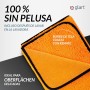 Glart 44WG, paño de microfibra súper absorbente para coche, 60x90 cm, color naranja. Ideal para el cuidado de tu coche, para