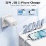 20W Cargador Carga Rapida para iPhone 16/15 Pro MAX Plus,USB C Enchufe con 2M+1M Cable para iPhone 16/15 MAX Plus/iPad Pro/iPad