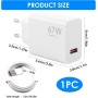 Cargador Xiaomi 67W USB C, Cargador Rápido para Xiaomi 15 14 13T 12 Pro Redmi Note 13 Pro 12 11 Poco X6 X5 F5 F4 con Cable Tipo