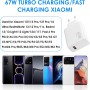 Cargador Xiaomi 67W USB C, Cargador Rápido para Xiaomi 15 14 13T 12 Pro Redmi Note 13 Pro 12 11 Poco X6 X5 F5 F4 con Cable Tipo